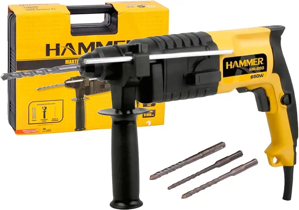 Martelete Perfurador Rotativo Com Maleta Sds Plus 650w 850 rpm Mr650 Hammer