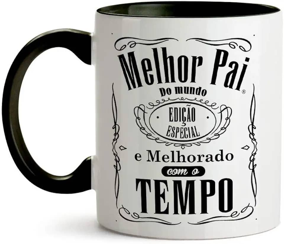 Yexati Caneca Dia Dos Pais - O Melhor Pai - 320ml - Preto - Caneca Personalizada