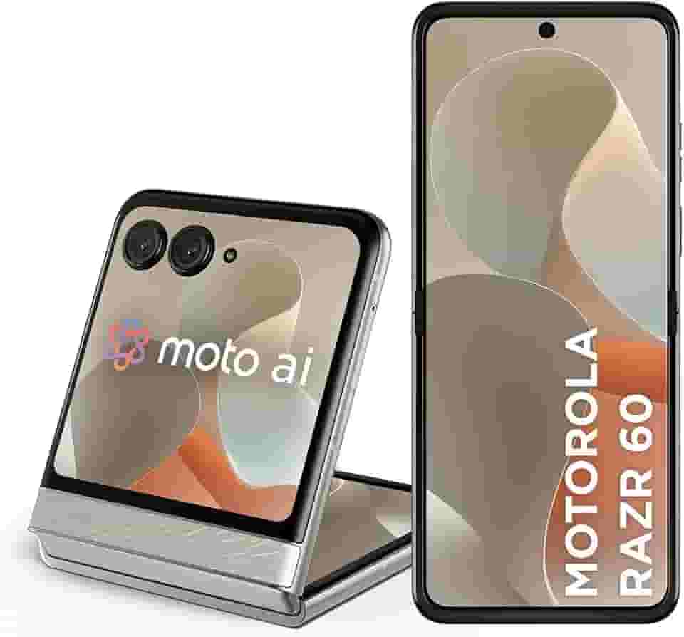 Smartphone Motorola Razr 60-256GB 24GB (12GB RAM+12GB Ram Boost) Tela dobrável 6,9' pOLED e externa 3,6' Moto AI camera IP48 - Branco