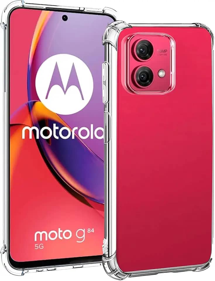 USTIYA Capa para Motorola Moto G84 TPU transparente quatro cantos capa protetora transparente macia