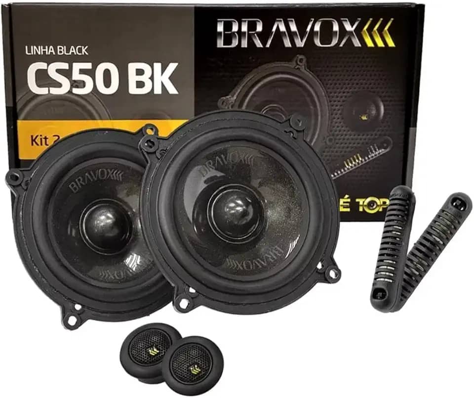 Kit 2 Vias, Bravox, Cs50 Bk, Car Audio Or Theater