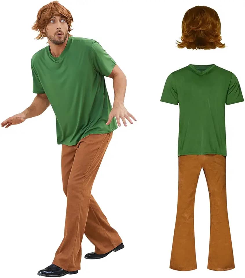 Fantasia clássica de personagens de filmes de manga curta e calça de Halloween para adultos