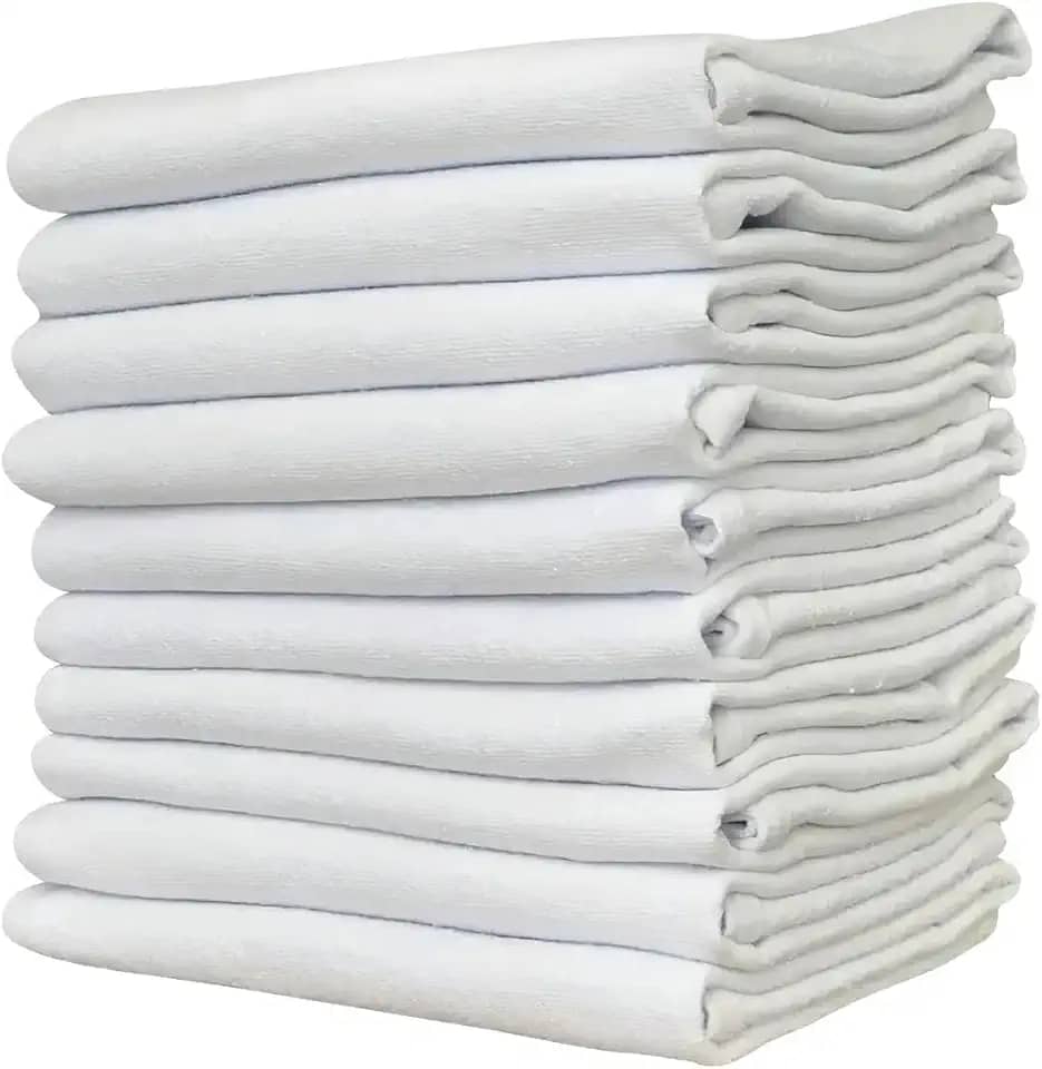 Kit 10 Panos de Chão, Saco Alvejado, Pano de Chão, 100% Algodão, Tamanho Grande 45X70cm, Reutilizável e Ecológico, Grosso e Encorpado Ideal Para Limpeza Pesada