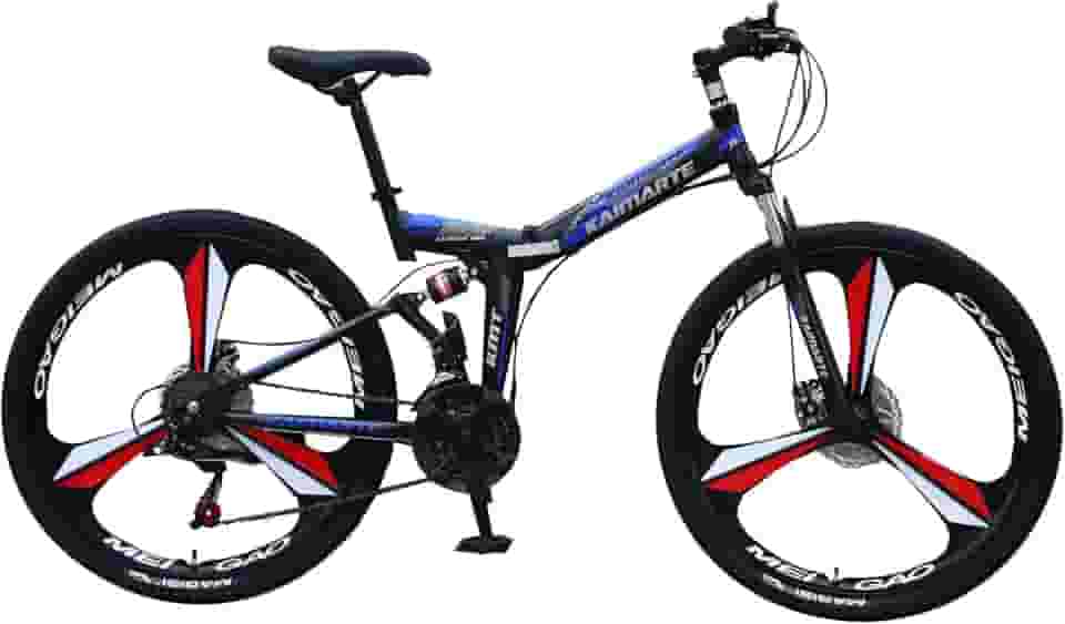 Bicicleta Aro 26 Freio Disco Bike Dobrável EasyFold 21 Marchas Roda Magnésio Preto Azul Vermelho WCT Fitness