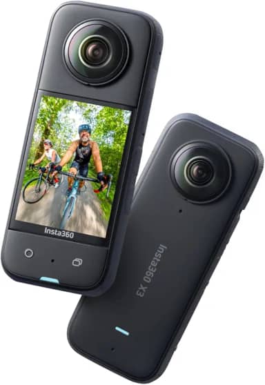 Câmera de Ação Insta360 X3, Impermeável, Sensores de 48 MP de 1/2 polegada, Vídeo HDR ativo 5,7K 360º, Foto de 72 MP, Lente Única 4K, Modo Me de 60 FPS, Estabilização, Streaming ao Vivo