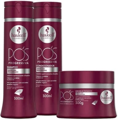 Kit Haskell Pós Progressiva Shampoo 300ML 1 Condicionador 300ML 1 Mascara 300ML
