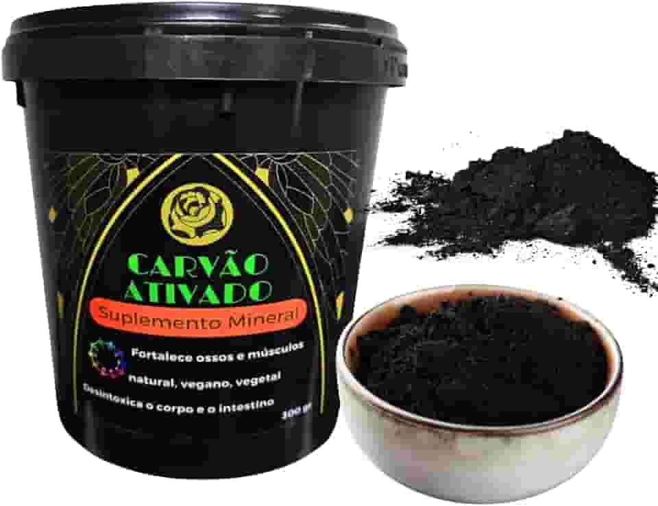 Carvão Vegetal Ativado em Pó para Detox Corporal, Máscara Facial, Pele