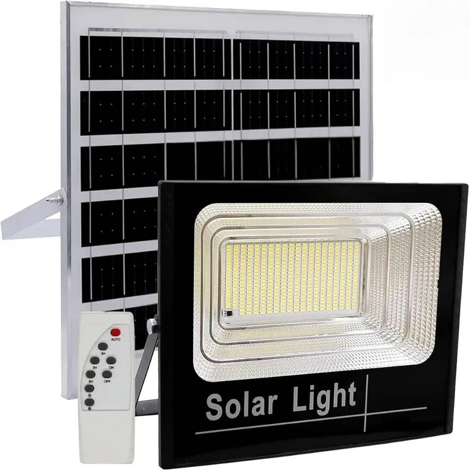 Refletor Led Holofote Placa Solar Bateria 1000w Com Placa