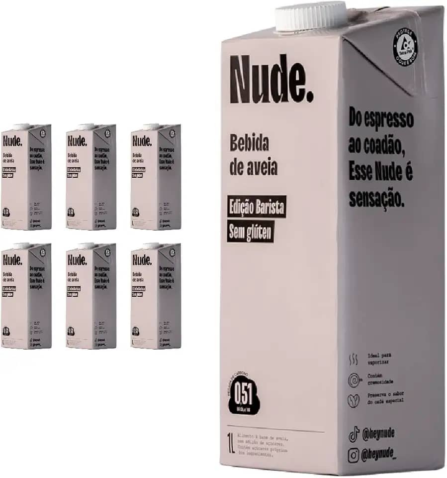 Nude Pack Leite de Aveia Barista 1L - Caixa 6 Unidades