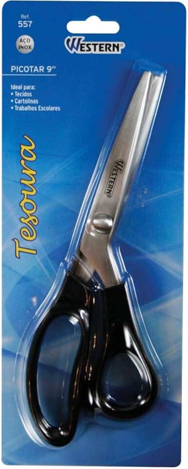 Tesoura Artesanal Picotar Aco Inox 9polegadas - 01 Unidade, Western, 557, Multicor