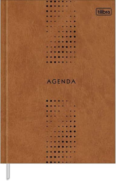 Tilibra - Agenda Executiva Costurada Diária 14,5 x 20,5 cm Prátika Permanente - Caramelo