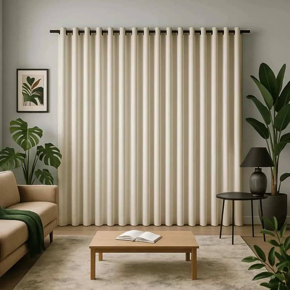 Cortina Tecido Oxford de Sala Quarto Escritório Premium Liso 3,00 x 2,50 metros (Marfin)