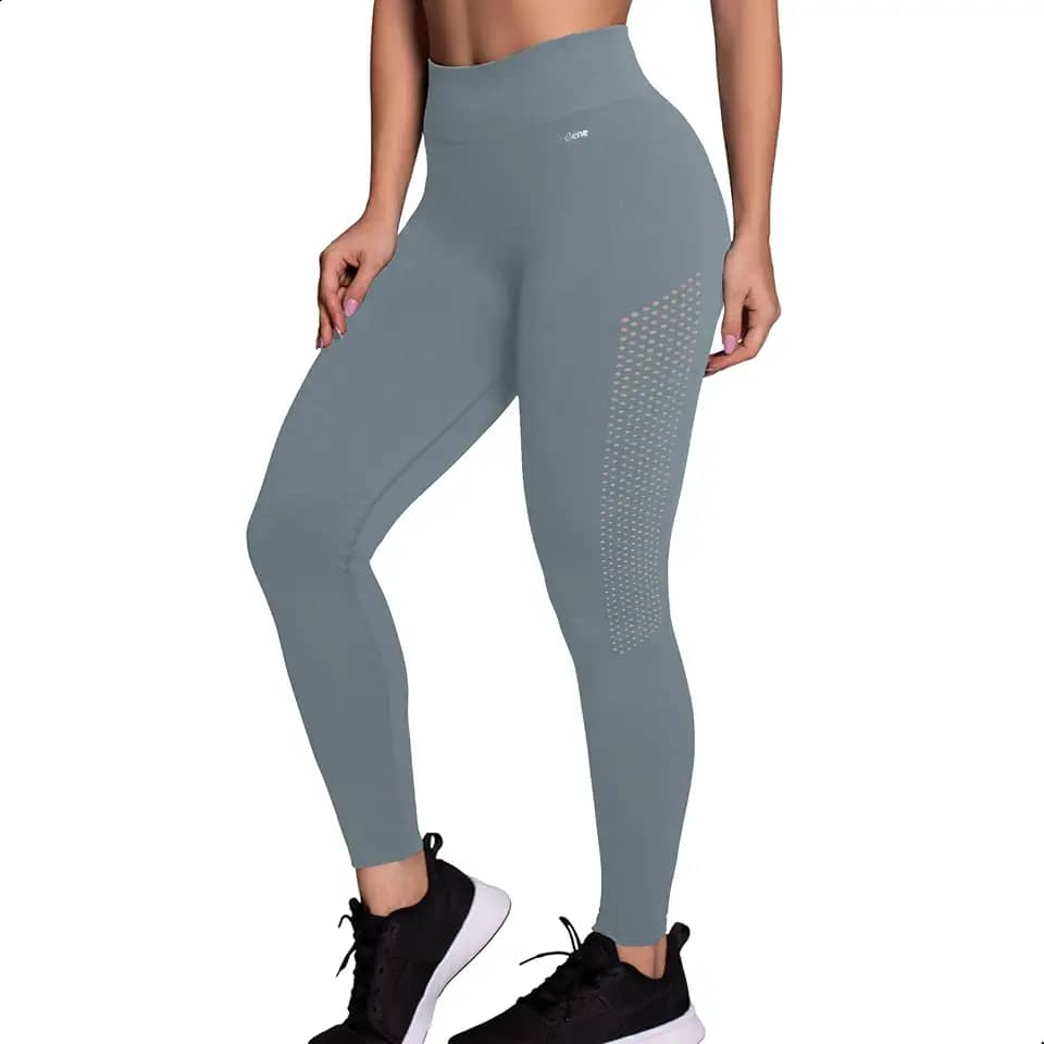 Legging Academia Poliamida Cintura Alta Microfuros Sem Costura Fitness Selene