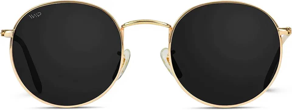 Óculos de sol redondos modernos com lentes refletivas, elegantes e funcionais para uso diário