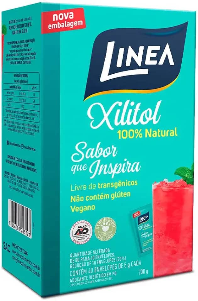 Linea Adoçante em Pó Xilitol com 40 Sachês
