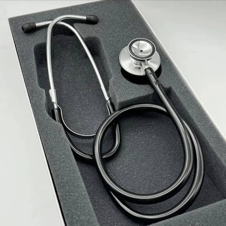 Estetoscópio P.A Med Duplo Adulto e Infantil Enfermagem Estudante Excelente Ausculta (Preto)