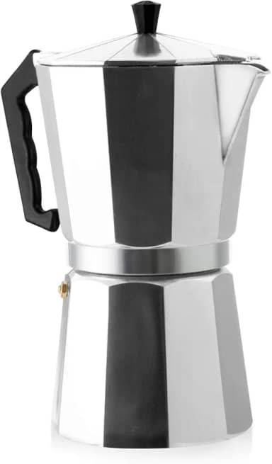 Mimo Style Italiana Expresso Cafeteira de Aluminio com Alça para 12 Cafézinhos, Prata, 600 ml