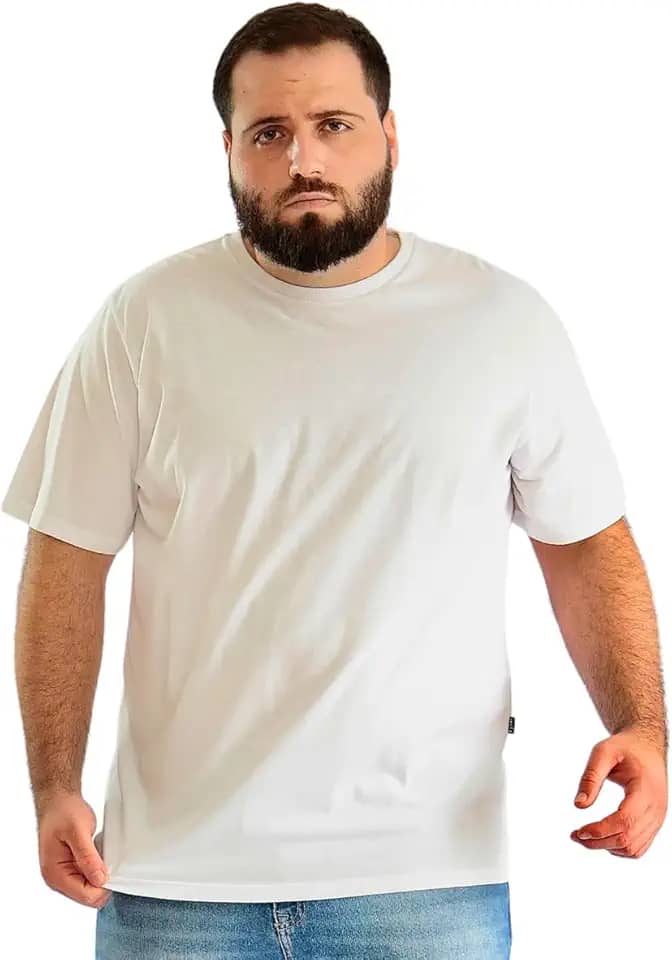 Camiseta Masculina Plus Size Tamanho Especial Extra Grande Algodão Básica Lisa