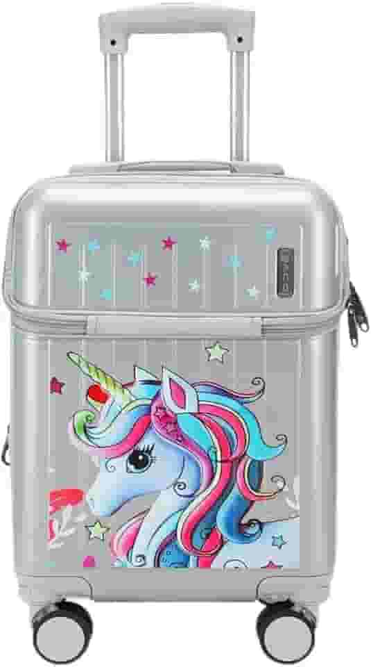 Mala Viagem Infantil Bordo Escolar Passeio Rígida Expansível Decorada (Prateada)