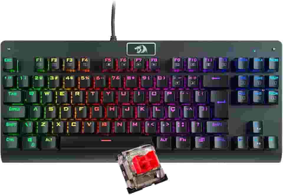 Teclado Mecânico Gamer Redragon Dark Avenger K568-2 Rgb Switch Red Com Fio