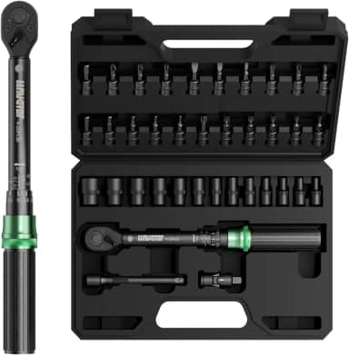 LLAVETOR Conjunto de chaves de torque de bicicleta, unidade de 1/10.2 cm, conjunto de chaves de torque de 37 peças para MTB, E-Bike, manutenção de motocicletas