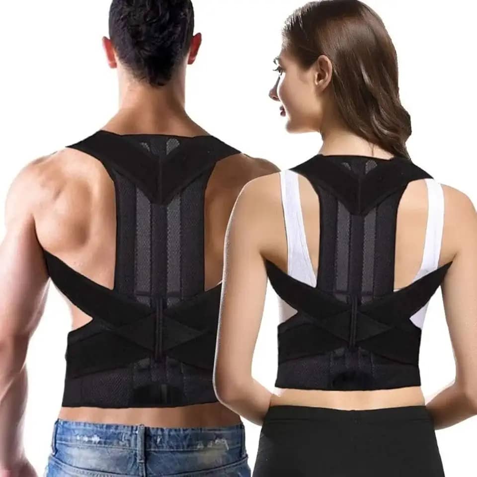 Colete Corretor de Postura Unissex Cinta Ortopédico Coluna Lombar e Clavícula Ajustável para as Costas, Auxílio em Alívio de Dores no Pescoço, Costas, Clavícula e Tensão Lombar (M)…