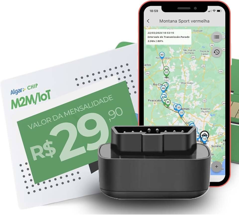 Rastreador 4G Tempo Real + Chip M2M + App | Instalação Rápida E Fácil