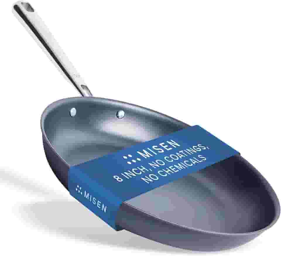 Misen Frigideira Carbon Nonstick – Frigideira de aço carbono, superfície naturalmente antiaderente sem revestimento, ultradurável e segura para forno, compatível com indução e gás - 20 cm