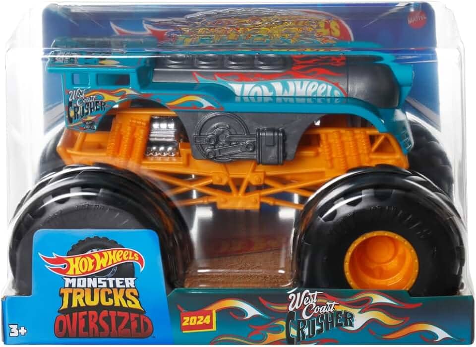 Hot Wheels Monster Trucks Veículo de Brinquedo Carro Surpresa Escala 1:24 para crianças a partir de 3 anos