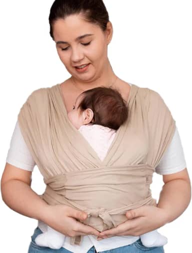 Wrap Sling de Bebê Carregador Canguru de Vestir Little Beni (AREIA, P)