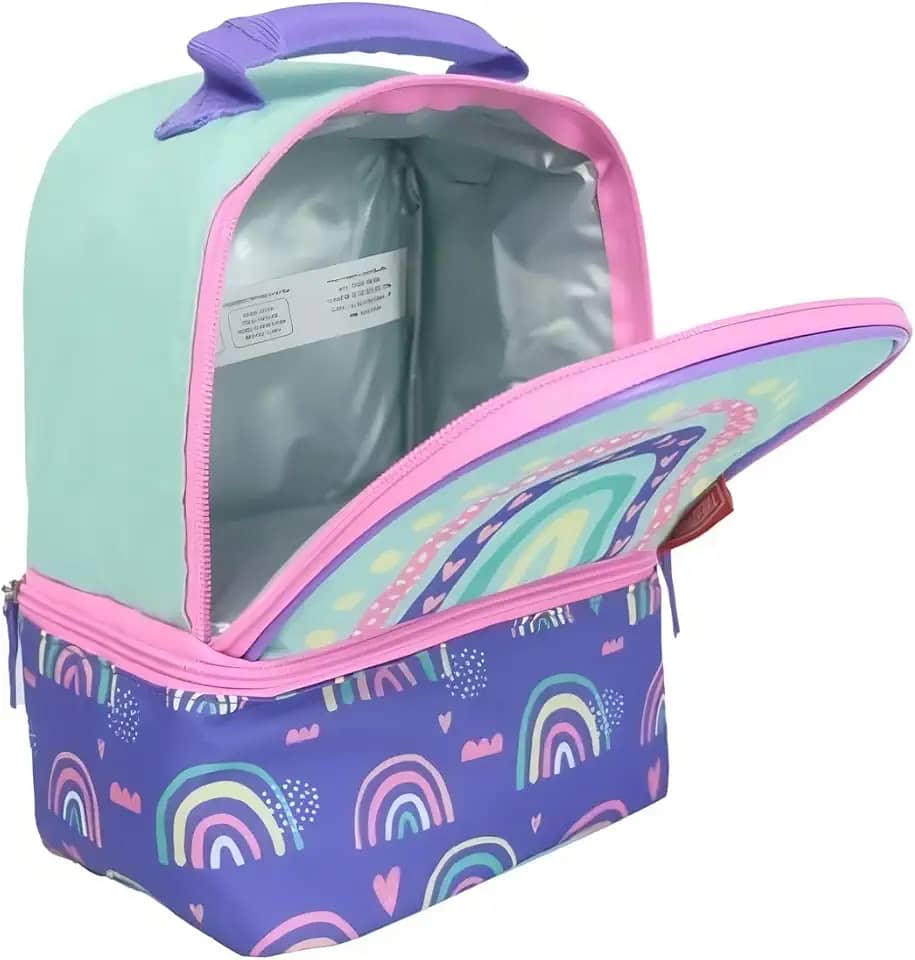 Bolsa Térmica Infantil Thermos Arco-íris Cor Azul-claro