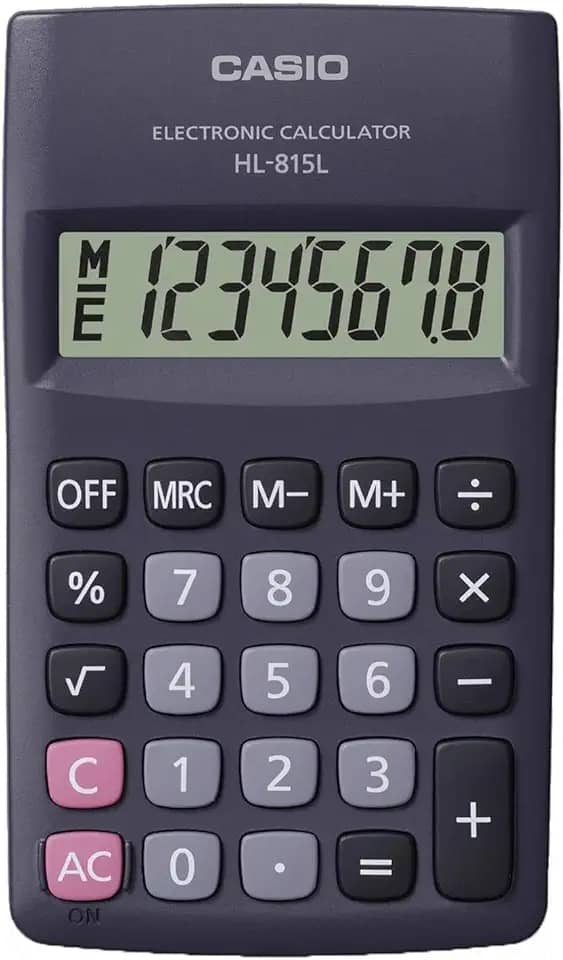 CALCULADORA de BOLSO 8 DIGITOS HL815L PRETA Casio