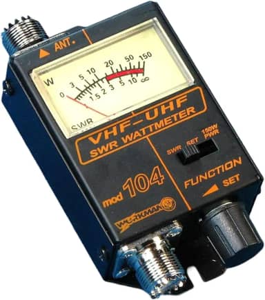 SWR / Medidor de energia para rádio amador VHF / UHF 120 - 500 MHz 150 Watt - Workman modelo 104