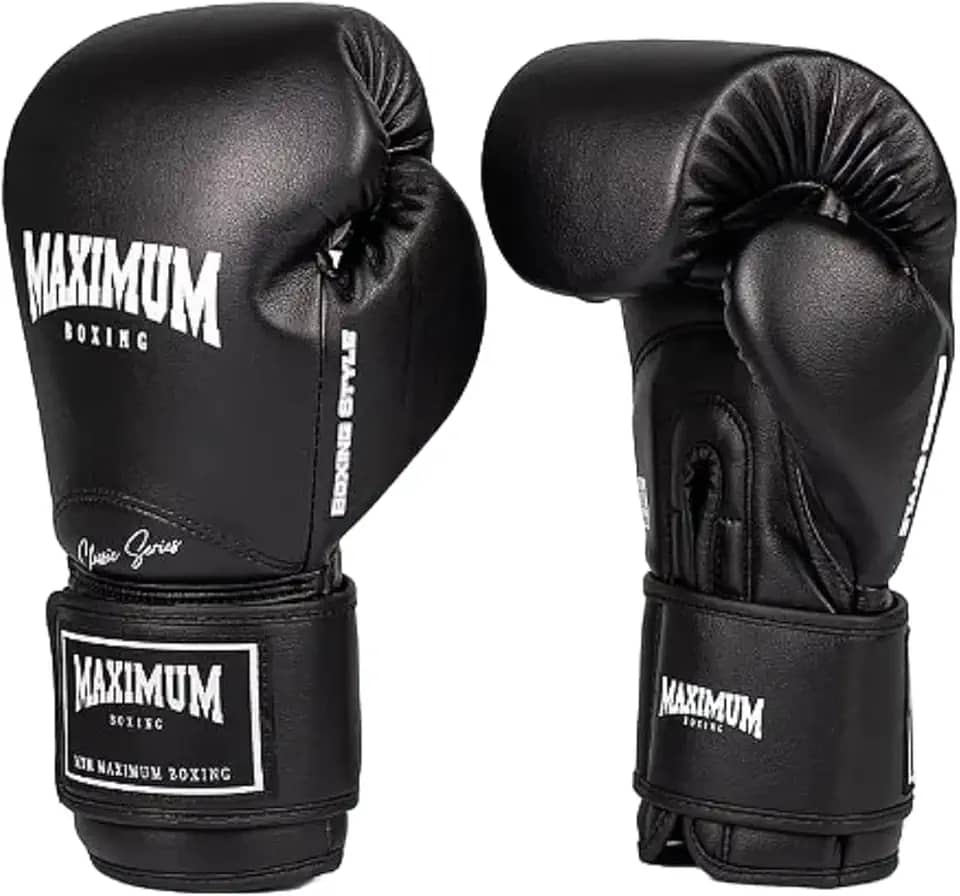 Luva de Boxe Muay Thai Kickboxing Maximum New Classic Black