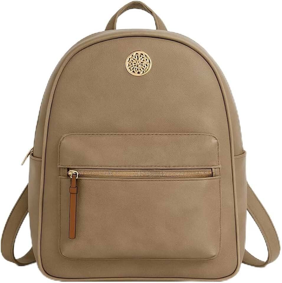 Mochila Feminina Luxo Monogramada Estilo Grife Internacional Alças Confortáveis Ajustáveis Zíper Dourado Espaço Interno Grande Bolsa Casual, Trabalho e Passeio