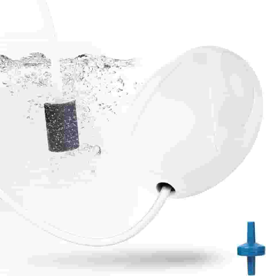 AQUANEAT Bomba de ar para aquário, bomba de ar de tanque de peixes de 20 galões, borbulhador de peixe, aerador hidropônico de oxigênio, com tubulação aérea, pedra, válvula de retenção