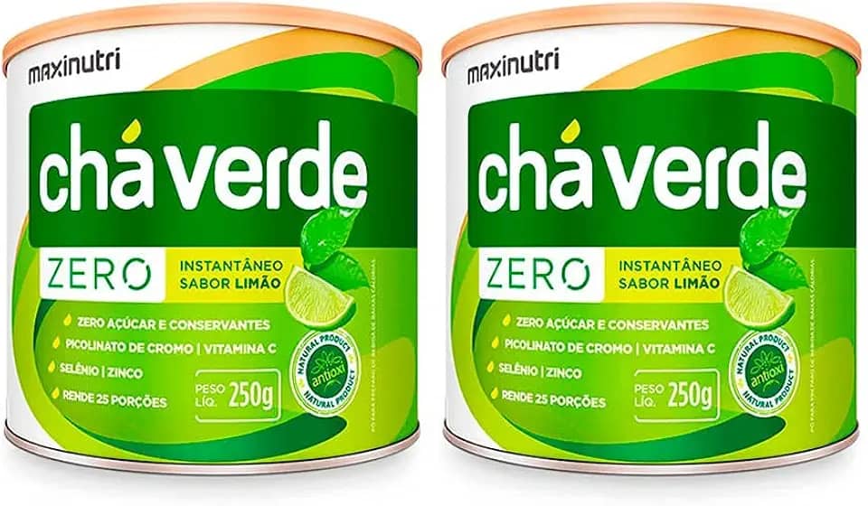 Kit 02 Chá Verde Solúvel Zero Calorias Limão 250g Maxinutri