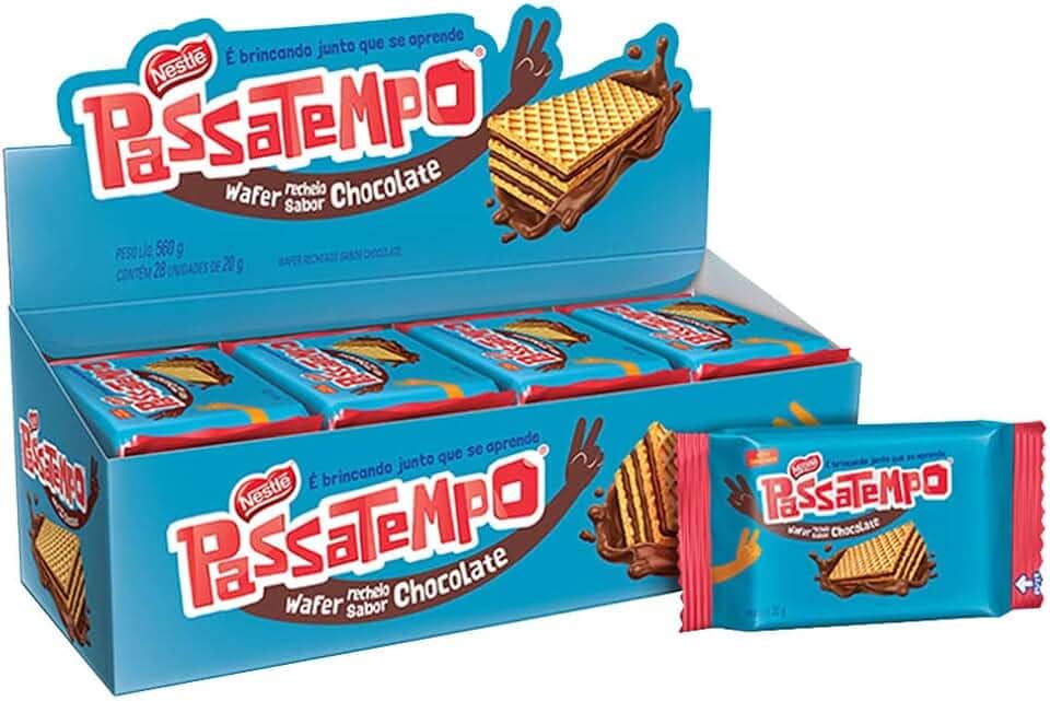 Biscoito Passatempo Wafer Chocolate 20g c/28 - Nestlé