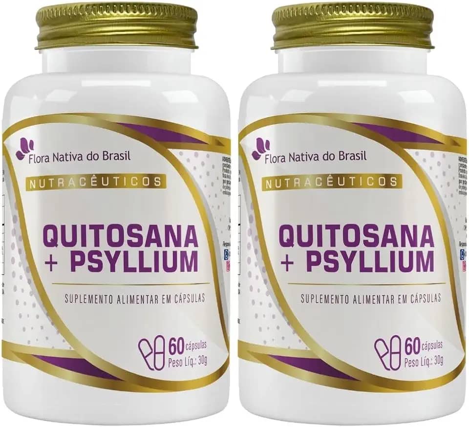 KIT 2X Quitosana com Psyllium 60 cápsulas - Flora Nativa