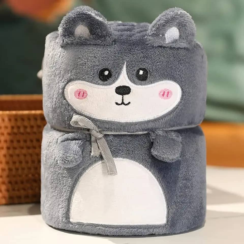 Cobertores de lã de flanela cinza, cobertor macio leve felpudo aconchegante de microfibra, manta de lã fofa para viagem, decorativo, 101 x 76 cm