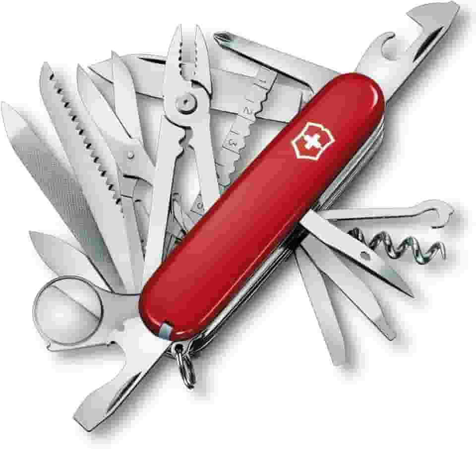 Canivete suíço Victorinox SwissChamp, canivete suíço de 33 funções com lâmina grande, chave de fenda, cinzel e alicates combinados
