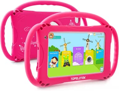 TOPELOTEK Tablet infantil de 7 polegadas para crianças de 3 a 7 anos com capa incluída, armazenamento de 32 GB, controle dos pais, aplicativo educacional, câmera WiFi, Netflix YouTube
