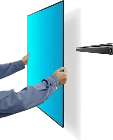 Auoace Suporte de parede para TV sem parafuso prisioneiro, suporte de TV sem parafusos para drywall de 32 a 75 polegadas, suporta até 68 kg, sem danos, sem broca, sem parafusos, perfil baixo, gancho