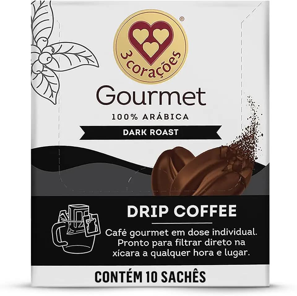 3 Corações Drip Coffee Gourmet Dark Roast