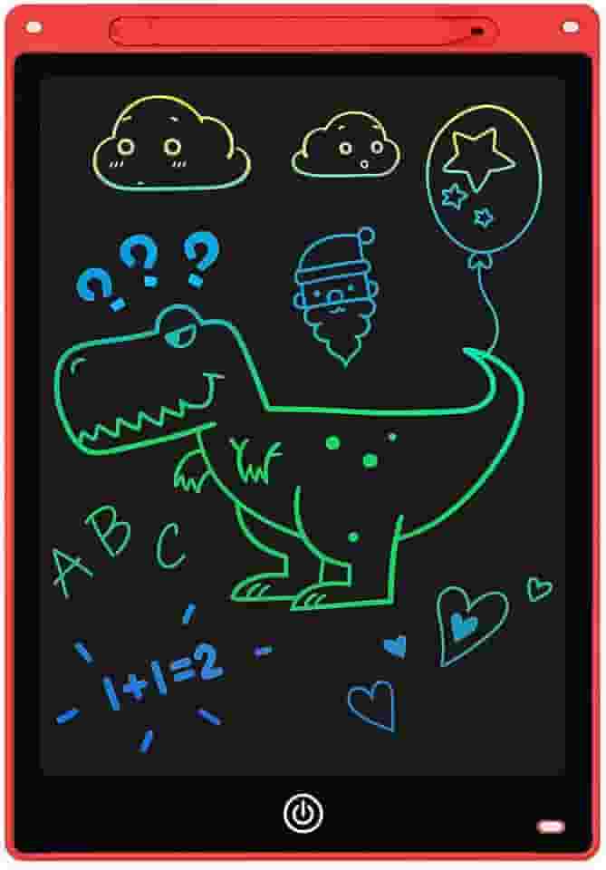Lousa Mágica Infantil Digital Tablet Escrita Para Desenho Criança LCD 12 Polegadas (Vermelho), Educativa, Portátil, Reutilizável
