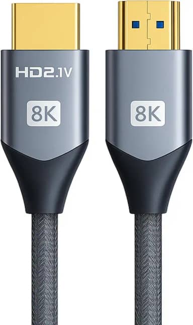 Cabo HDMI 2.1 8K 2m Ultra Rápido 48Gbps | HDR10 eARC VRR | Compatível com TV 4K, PS5, Xbox, Monitor Gamer, Projetor, PC | Conector Banhado a Ouro e Cabo Reforçado