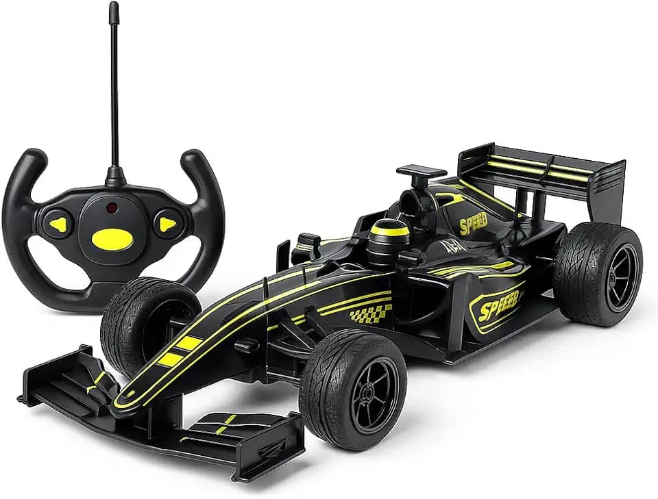 Carrinho Controle Remoto Recarregável Fórmula 1, 4 Funções, Luz, Bateria USB, Brinquedo Infantil