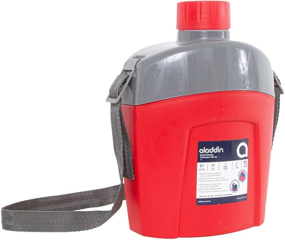Cantil Térmico 1 Litro Vermelho Aladdin com Alça 0403