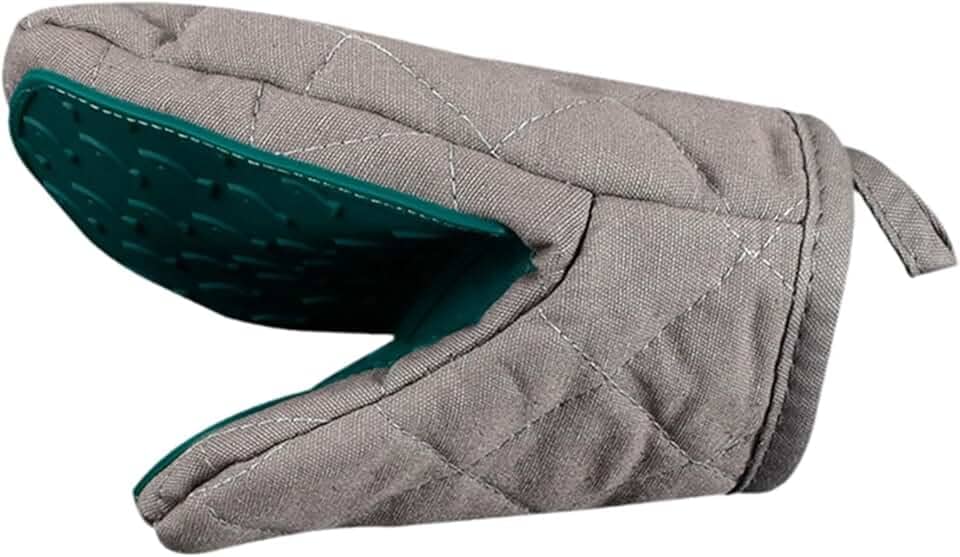 Luva de forno curta lavável antiderrapante, resistente ao calor, multiuso, para utensílios de cozinha, churrasco e confeitaria, Verde