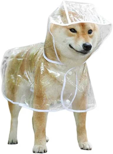 Capa de Chuva Transparente Impermeável para Cães, Capa de Chuva de Corpo Inteiro para Filhotes de Cachorro, Resistente ao Desgaste e Mordidas, Tamanho Grande